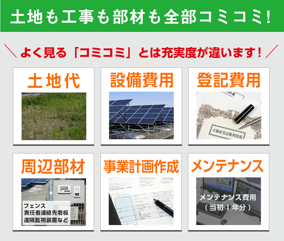 よく見るコミコミプランとは充実度が違います