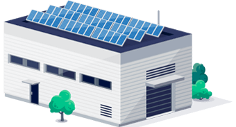 屋根への太陽光発電設置イラスト